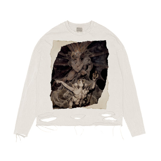 Number Of The Beast Distressed Long-sleeve